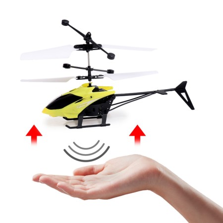 Walking helicopter, light, USB, yellow color-3