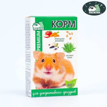 Feed "Pijon premium" for decorative rodents, 400 g