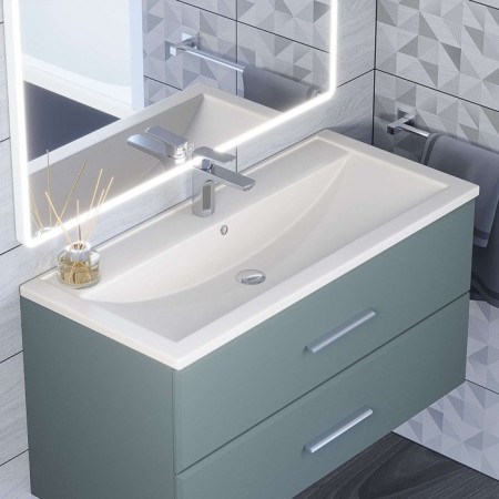 Sink uperwood Foster Quartz 100 cm, quartz, white matte, jasmine
