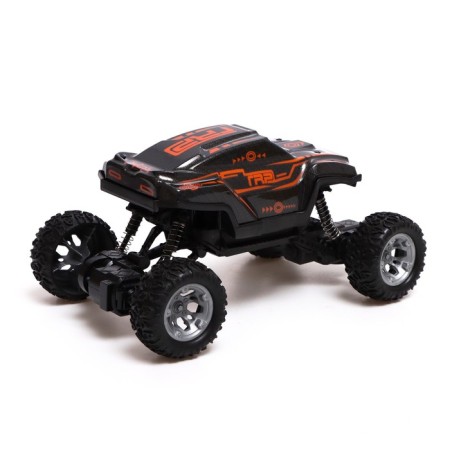 Radio -controlled jeep Monster, 1:18, light and sound effects, works on the battery, red color red-2