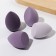 Makeup sponge, set - 4 pcs, increase when getting wet, purple color