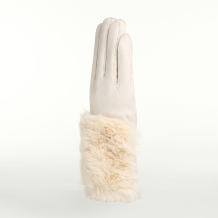 Gloves are female, dimensionless, without insulation, beige color-1