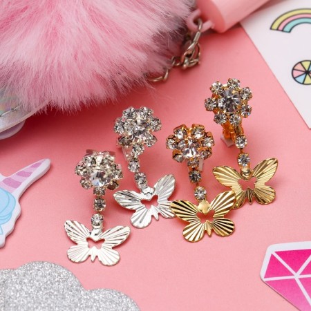 Clips "Chosenka" Princess, butterflies with a flower, color mix