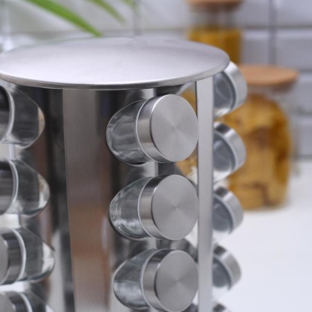 Set for spices on the stand "Profi", 21 × 21 × 34 cm, 20 pcs, metallic color-2