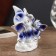 Souvenir Ceramics "Games Slonets" Blue with gold 10x6x10.2 cm