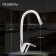 Zein Z2074W kitchen mixer, silicone spout, 40 mm cartridge, brass, white/chrome