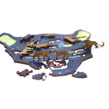 Ewa wooden puzzle, black panther, 21 × 19 cm, puzzle-5