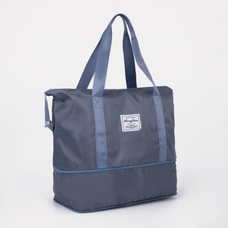 Sports bag with lightning, with an increase, external pocket, blue color-2