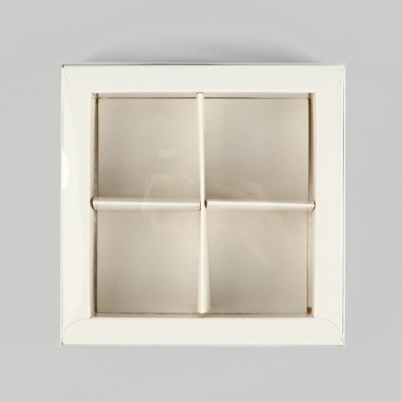Box for 4 sweets with cells "White", 10 x 10 x 3 cm-2