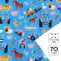 Glossy packaging paper, blue tractor, 70x100 cm