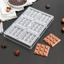 Форма для шоколада и конфет KONFINETTA «Поп-ит», пластик, 6 ячеек, 27.5×17.5×2.5 см, ячейка 7×7 см, прозрачная