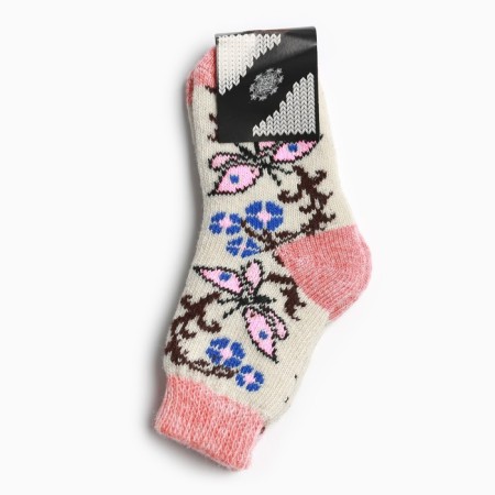 Nosk children's woolen "butterflies" A.3a45, beige color, river 22-2