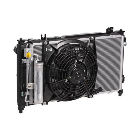 Cooling unit (radiator+condenser+fan) for car GKPP (a/s) 92121-5PA0A, LUZAR LRK 0192-1