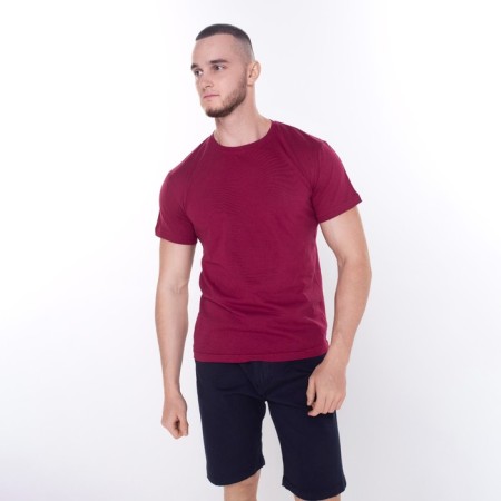 T -shirt male, burgundy color, size 48-1