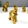 Polystone souvenir "Seven gold elephants with mirror mosaics" h = 11.3; 9.5; 8.2; 7; 6; 5; 4.5 cm