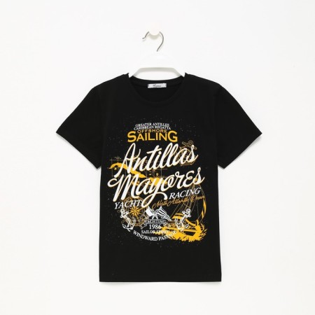 T -shirt for a boy, black color, height 152
