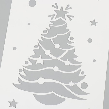 Plastic stencil "New Year tree", size 16x24 cm-2