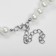 Necklace with pearls "canvas", beads No. 10, 14, milk color in silver, 40 cm