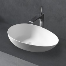 ABBER STEIN AS2615 sink, invoice, 600x360x150 mm, artificial stone, white