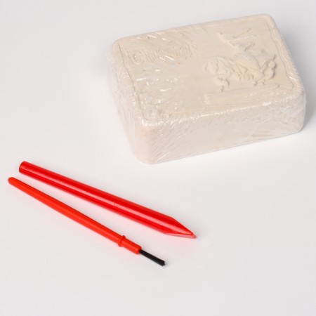 Set for excavations "Middle Ages", 3 pcs. stone, 3 pcs. figures, brush, chisel-1