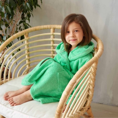 Terry dressing gown, size 28, green color, 320 g/m2, cotton 100% with AIRO-6