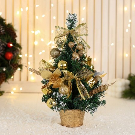 Christmas tree decor "Festive" bow Ball ball, 14x27 cm, gold
