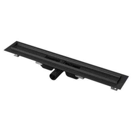 The drainage groove Alcadrain Apz101black-650, with thresholds, 650 mm, black matte