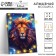 Diamond mosaic with a partial filling on the lion's subframe, 20 x 30 cm, with a garland