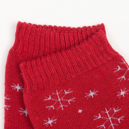 Women's socks "Snowflakes", burgundy color, size 23-25-2