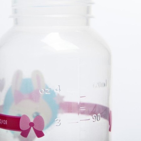 A bottle of feeding "Bunny Polly", classic throat, 150 ml., 0 months, cylinder, with handles-5