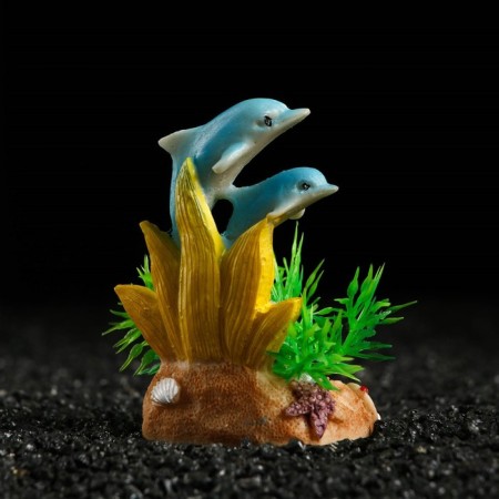 Decor for the Aquarium "Dolphins" on a stand, 4.9 x 4 x 8 cm-1