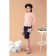 Female skirt, size 44, black/pink color