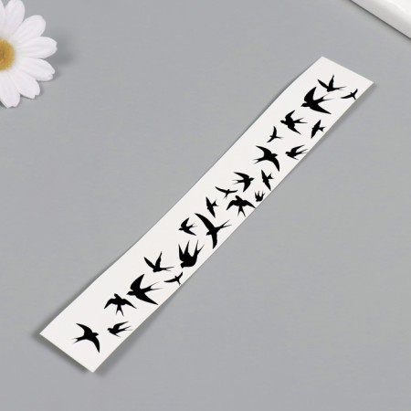 Tattoo on the body Black "Bracelet. Swallows" 20x3 cm-4