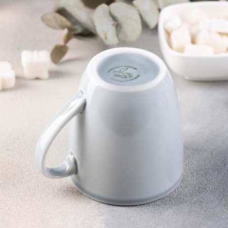 Watercolor mug, 270 ml, porcelain, light gray color-2
