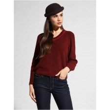 Пуловер женский из итальянской пряжи Conte Elegant, размер L, цвет burgundy