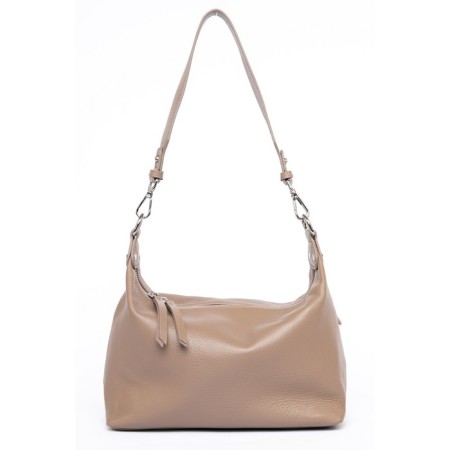 Bag Cross-Body Women's, genuine leather, Ludor beige, 30x10x20 cm