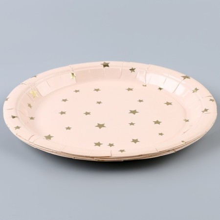 Paper plate "Golden stars", in a set of 6 pcs.-1