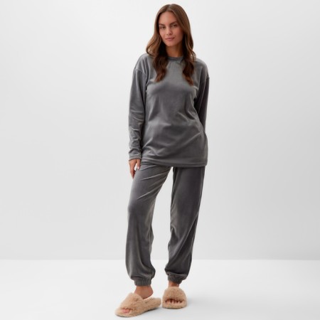 Women's costume (sweatshirt and trousers) KAFTAN PLUSHY p. 52-54, gray-1