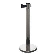 The fence stand is silver, with an exhaust ribbon-470 cm black, height-90cm, d-11cm, floor D-35cm