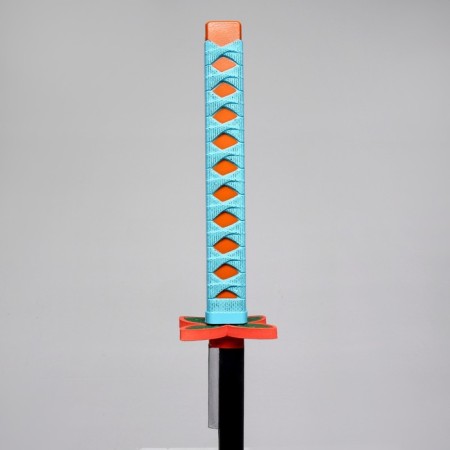 Souvenir weapon "Katana Nobu" 102 cm, black with a blue handle, polystyrene foam-3