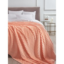 Vanilla Cream plaid, size 200x220 cm, stripes, orange