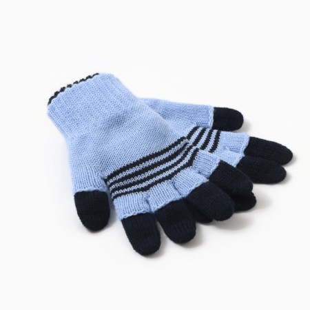 Gloves for a boy, blue color, size 16