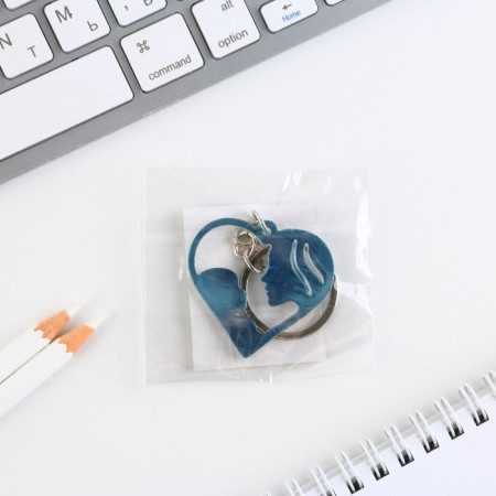 Acrylic mirror keychain "Mother with a baby", 4.5 x 4.3 cm-3