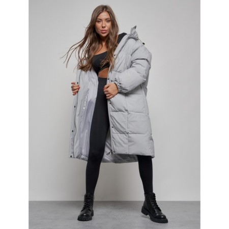 Coat insulated winter female, size 48, color gray-12