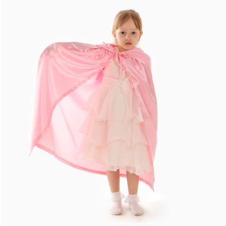 Carnival cloak, satin, pink color, length 85 cm