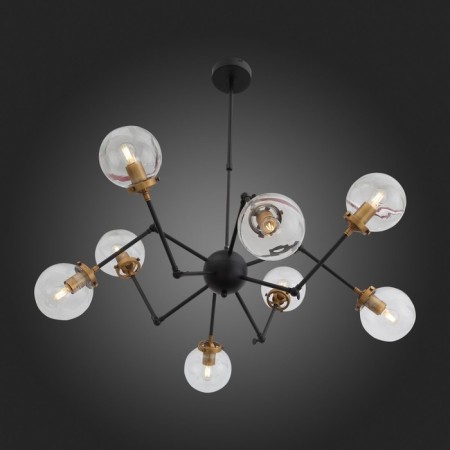 Ceiling Ceiling ST LUCE. SL234.402.08. Varieta. 8x40 watts, E27, 89x89x54 cm, black color, gold-7