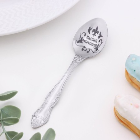 A spoon is registered, tea, with an engraving "Maxim", h = 14-1