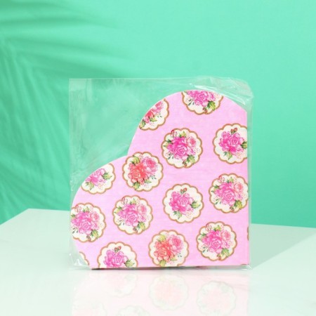 Napkin "Heart" 12pcs/UP "Flowers"