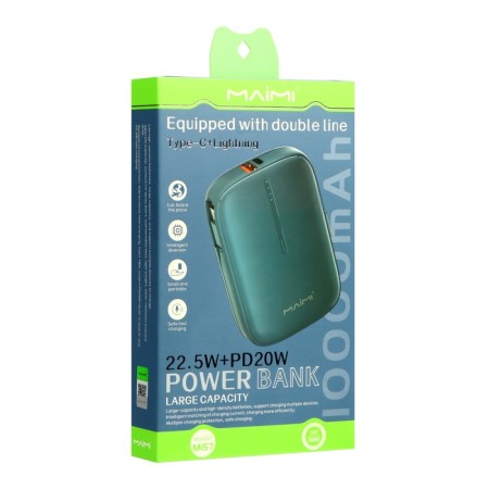 Maimi Mi57 external battery, 10,000 mAh, 3 a, 22.5 W, USB, Type-C, PD, blue-8