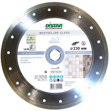 Диск алмазный сплошной DISTAR Bestseller Ceramics, керамическая плитка, сухой, 230х22,2 мм